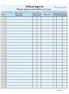 HIPAA Compliant Sign-In Sheets