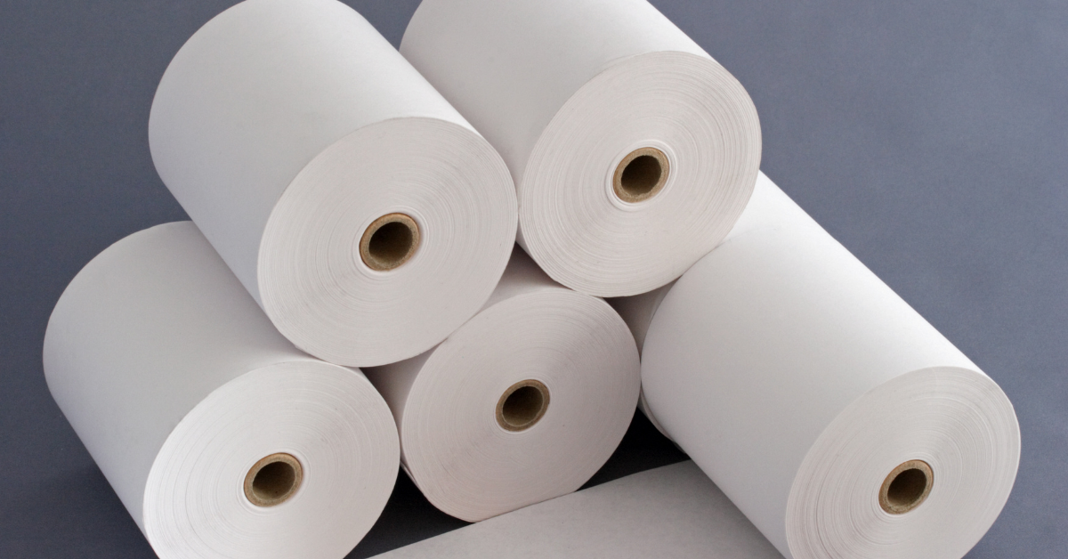 rolls of register paper
