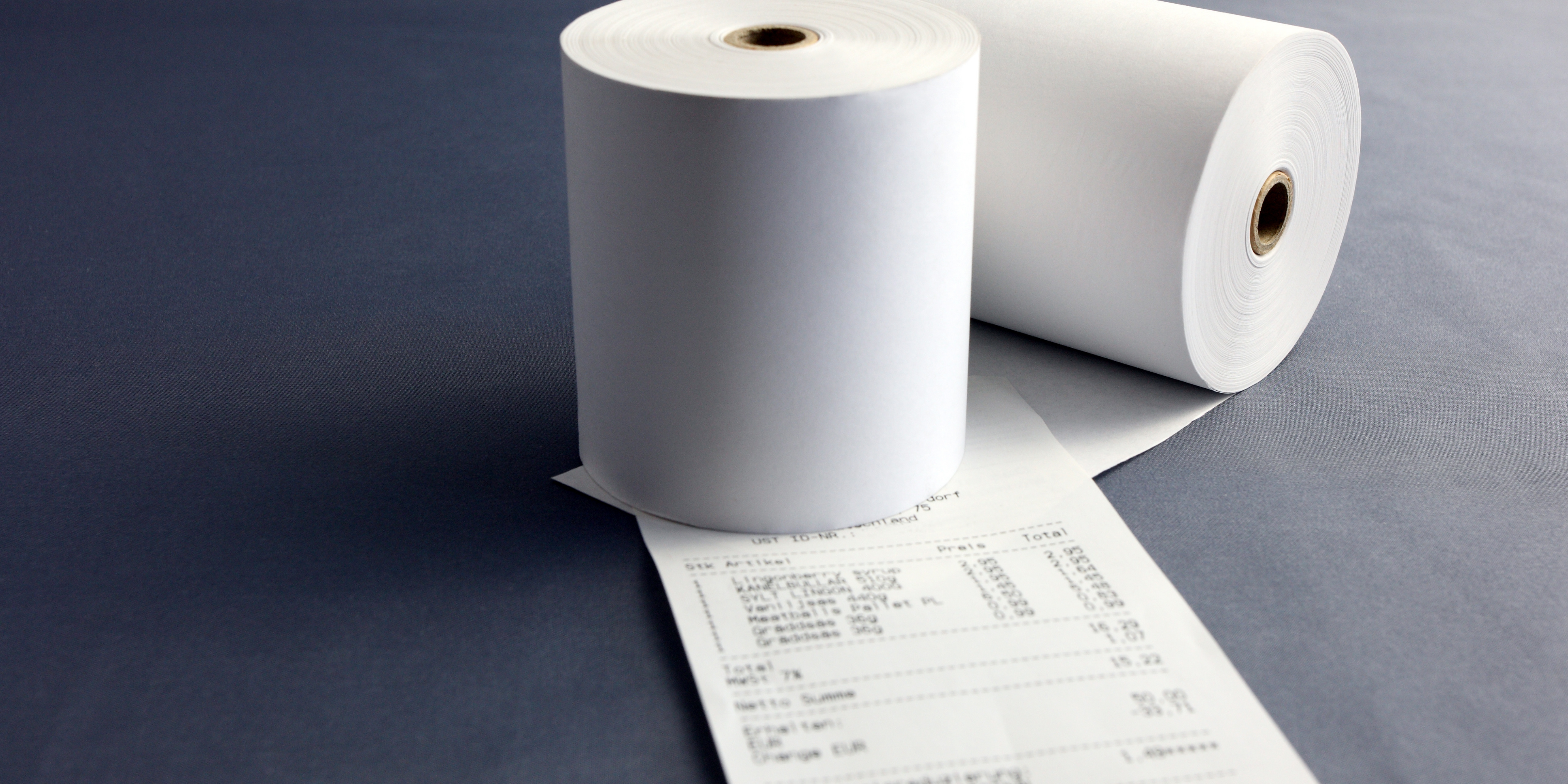 paper rolls and receipt 